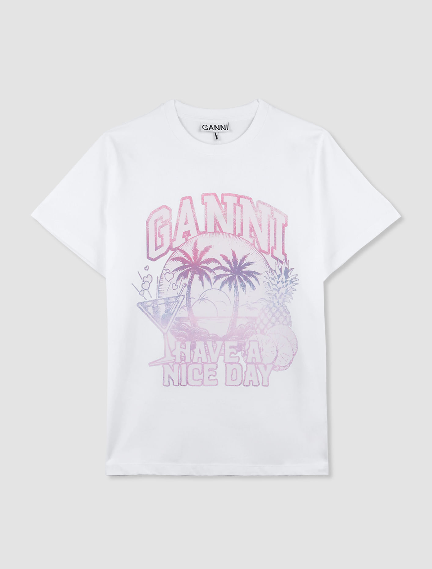 Shop Ganni T-shirt In Bright White