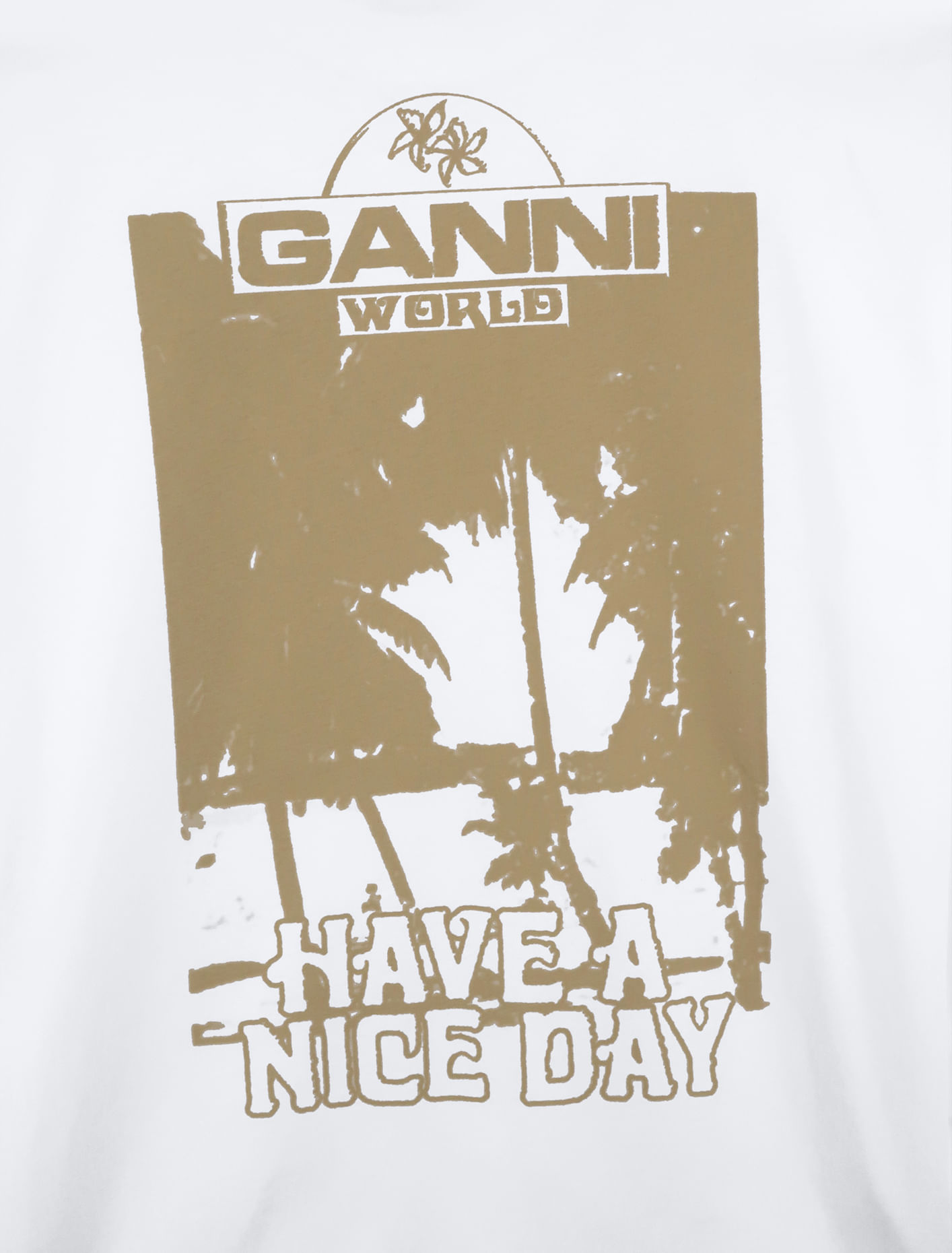 Shop Ganni T-shirt In Bright White