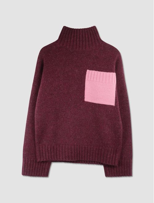 Turtleneck sweater with patch pocket