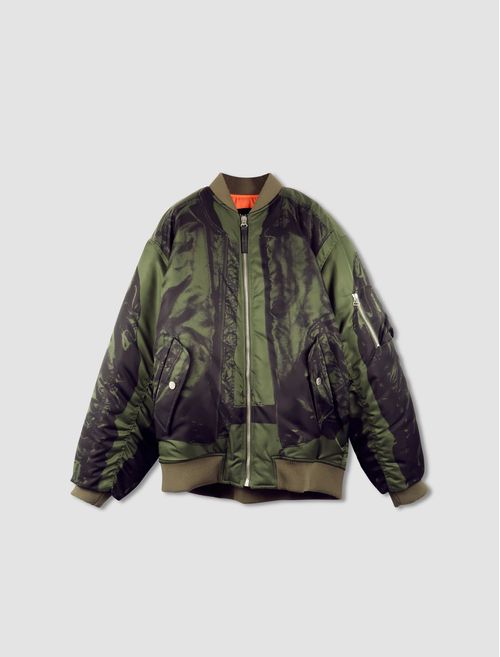 Nylon bomber jacket printed Trompe l&# 039;eye