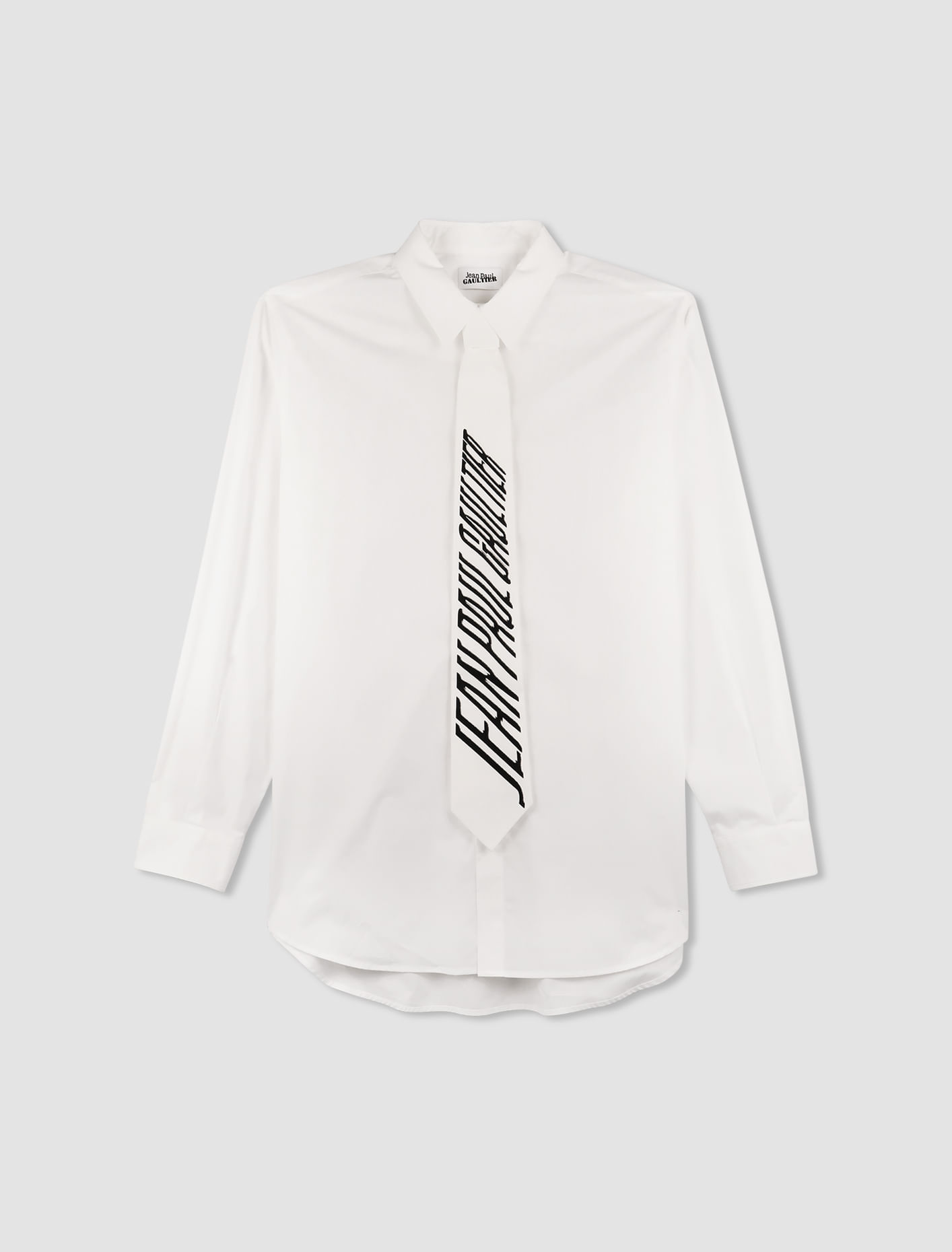 Shop Jean Paul Gaultier Shirt With Printed Tie In White,black