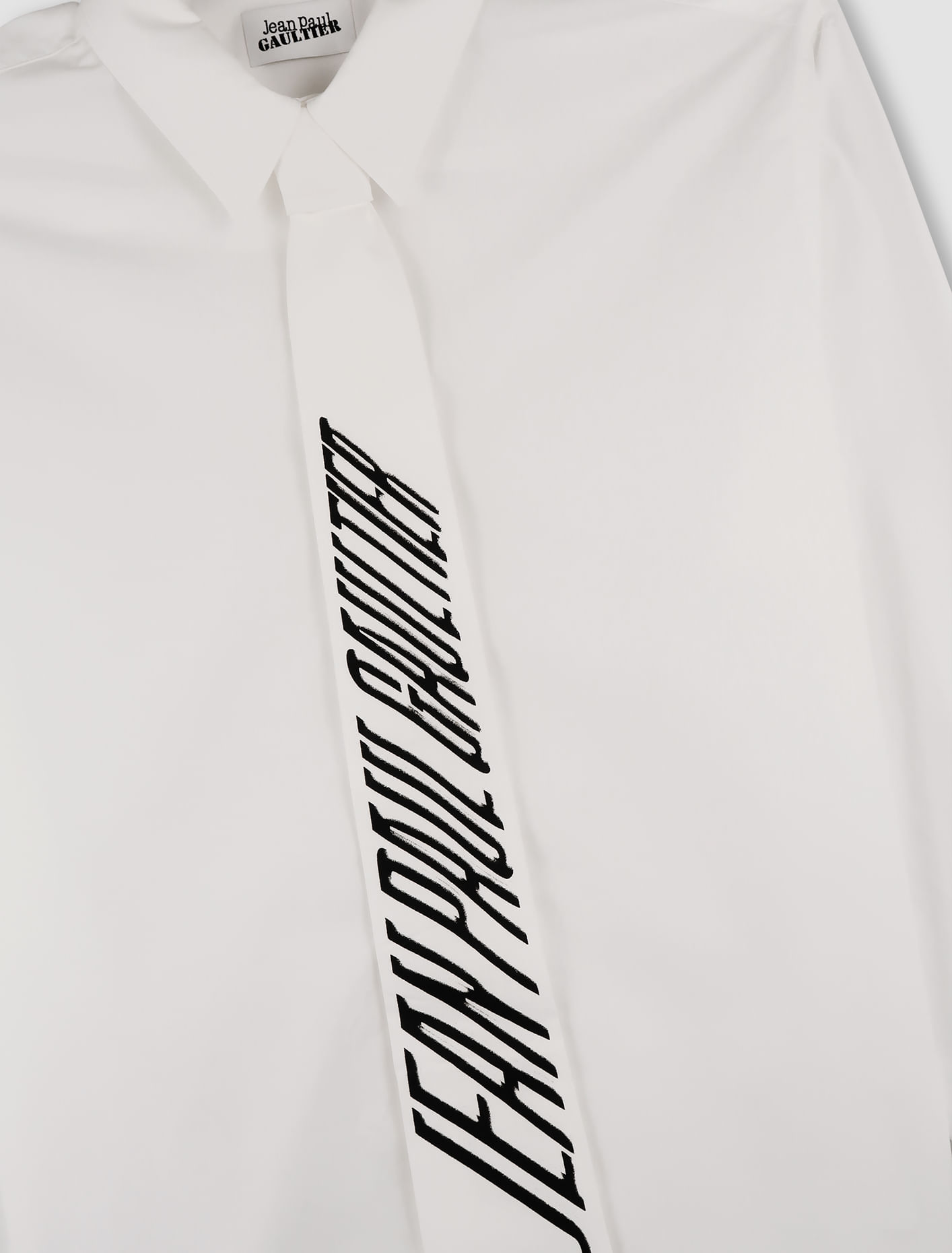 Shop Jean Paul Gaultier Shirt With Printed Tie In White,black