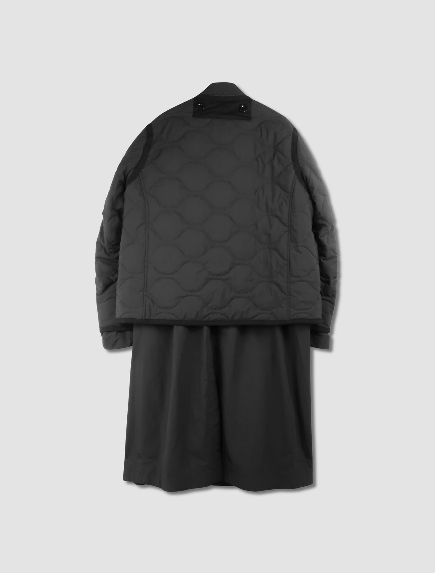 Shop Sacai Quilted Coat In Nero