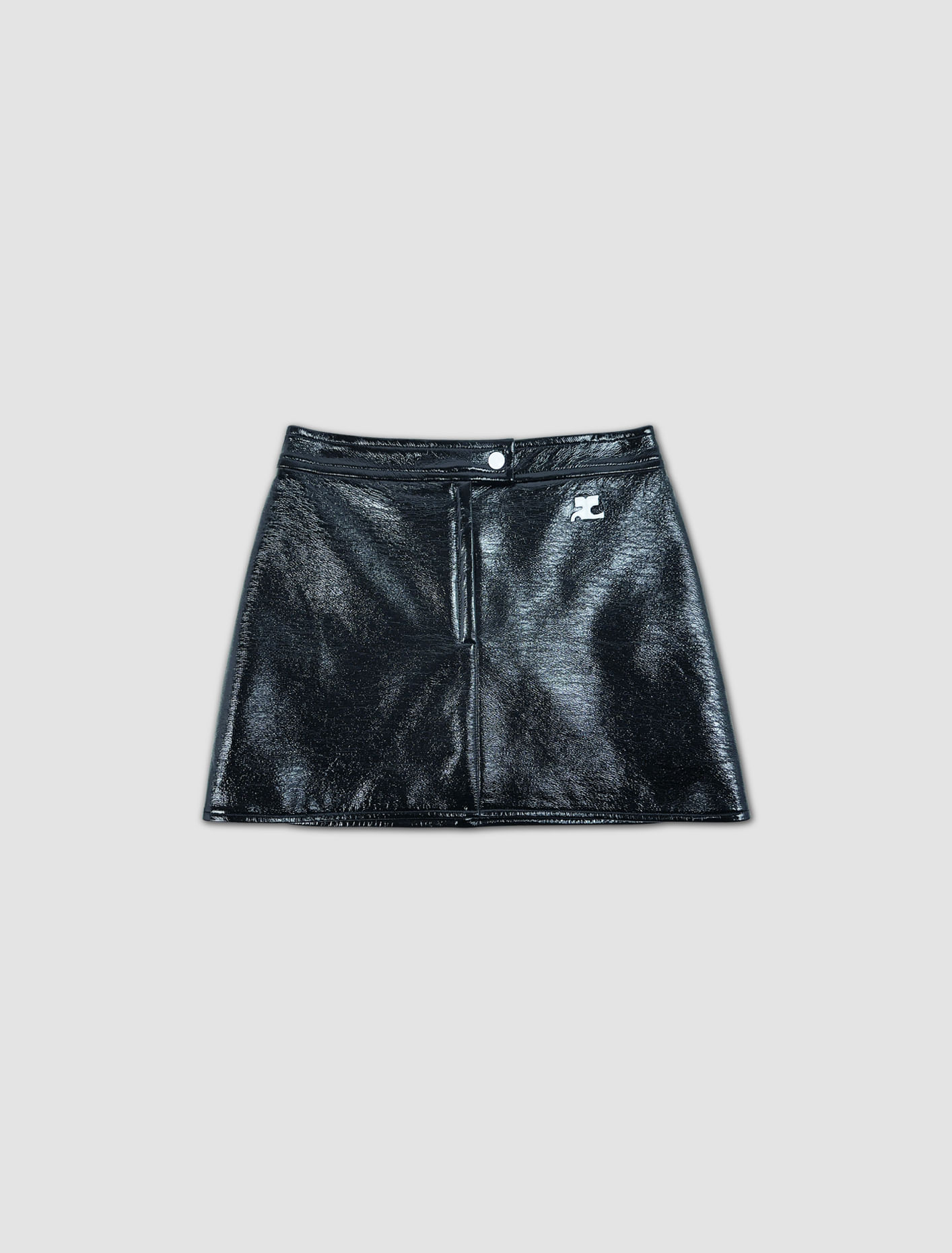 Courrã¨ges Reedition Vinyl Mini Skirt In Black