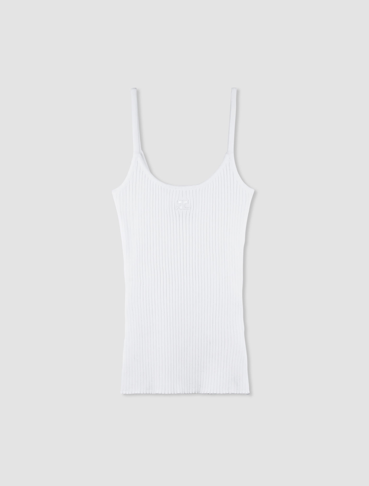 Shop Courrèges Reedition Ribbed Tank Top In White