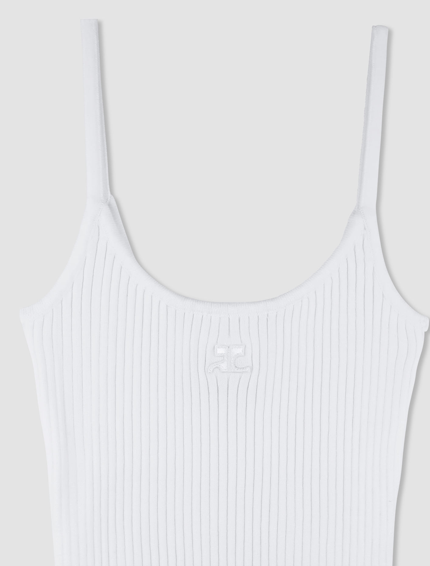 Shop Courrèges Reedition Ribbed Tank Top In White