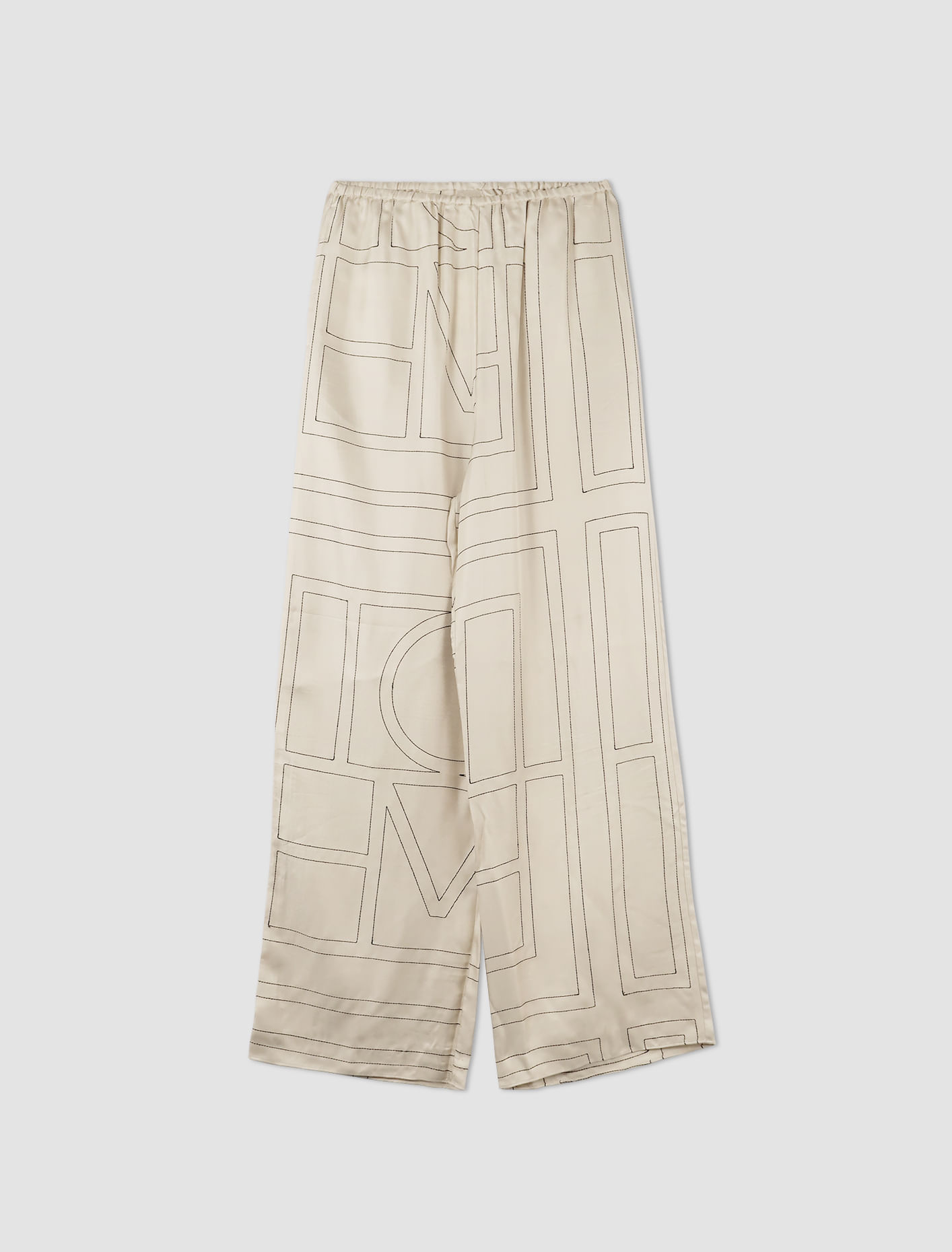 Shop Totême Monogram Silk Pyjama Bottoms In Nd