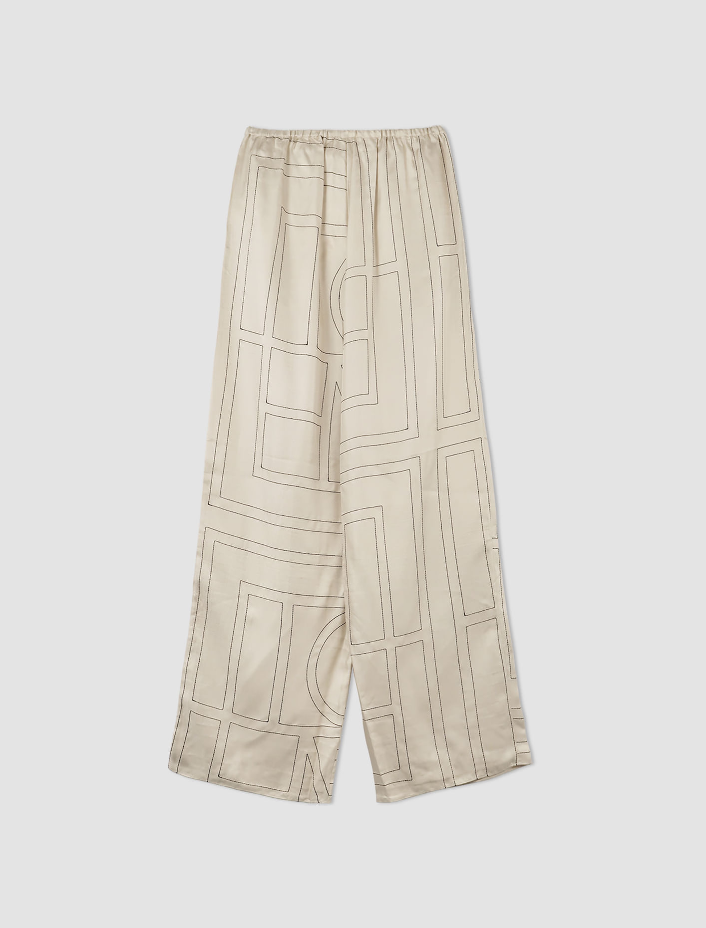 Shop Totême Monogram Silk Pyjama Bottoms In Nd