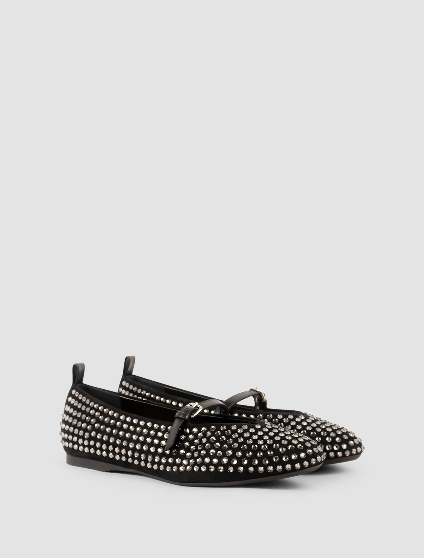 Shop Jw Anderson Ballerine Strass In Suede Black + Strass Ot