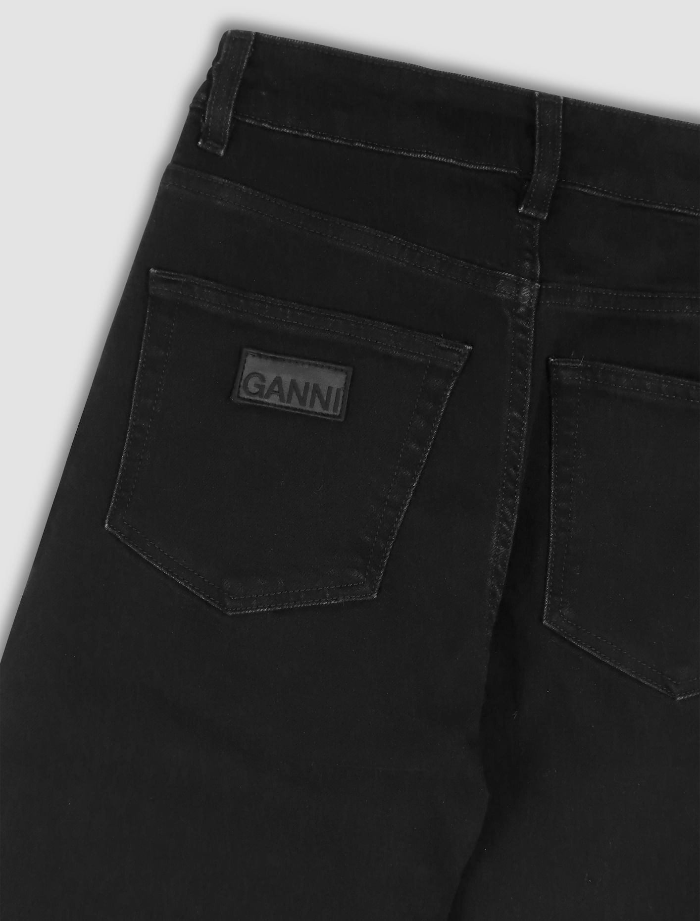 Shop Ganni Jeans Andi In Washed Black,black