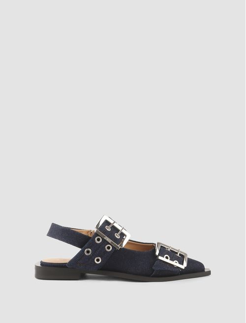 Buckle Denim Ballerinas