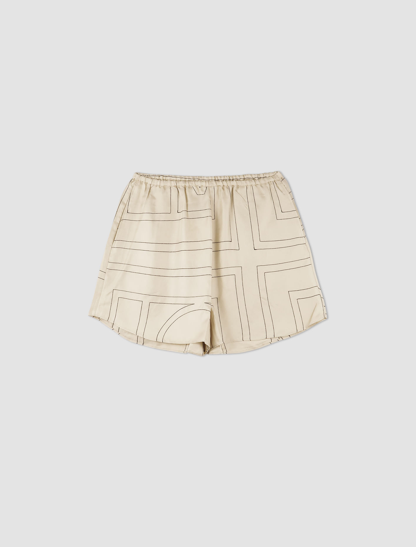 Shop Totême Shorts Monogram In Ivory Monogram