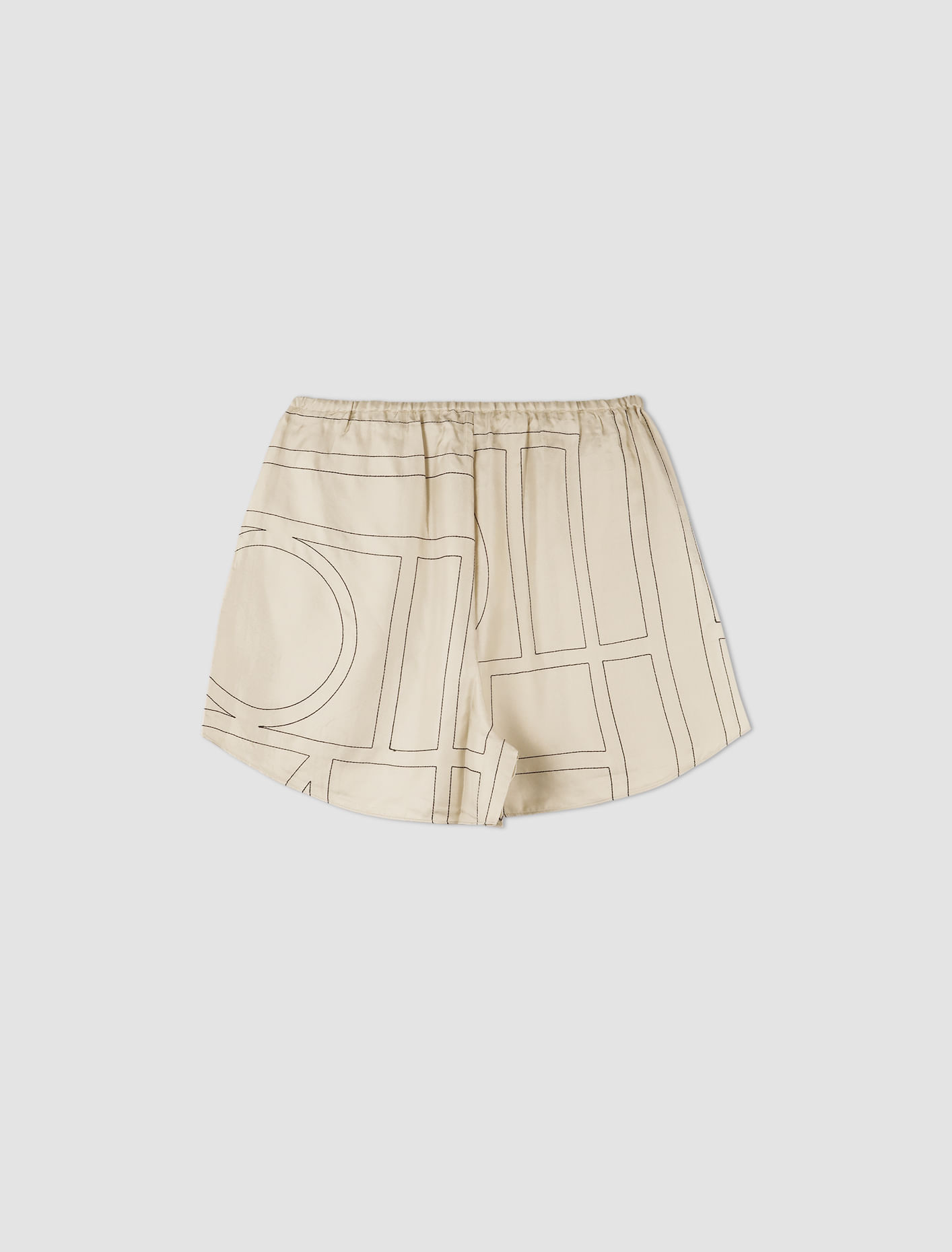 Shop Totême Shorts Monogram In Ivory Monogram