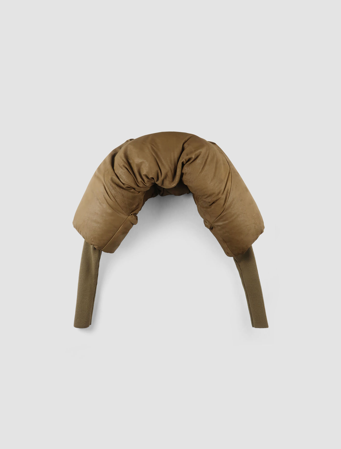 Shop Rick Owens Down Jacket Shrug In Marrone