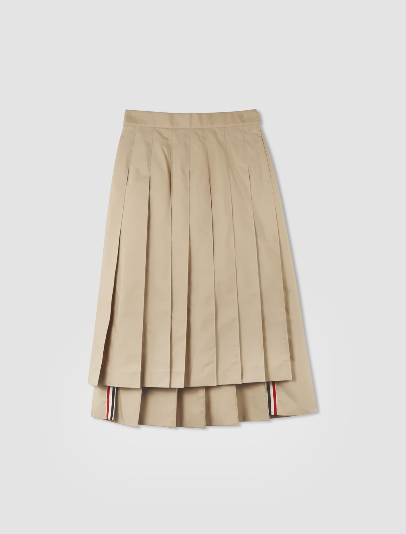 Shop Thom Browne Pleated Skirt In Khaki