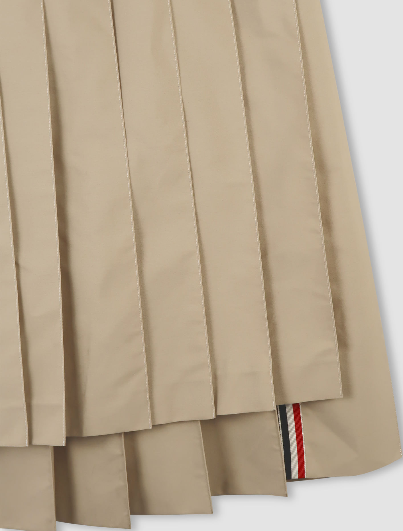 Shop Thom Browne Pleated Skirt In Khaki