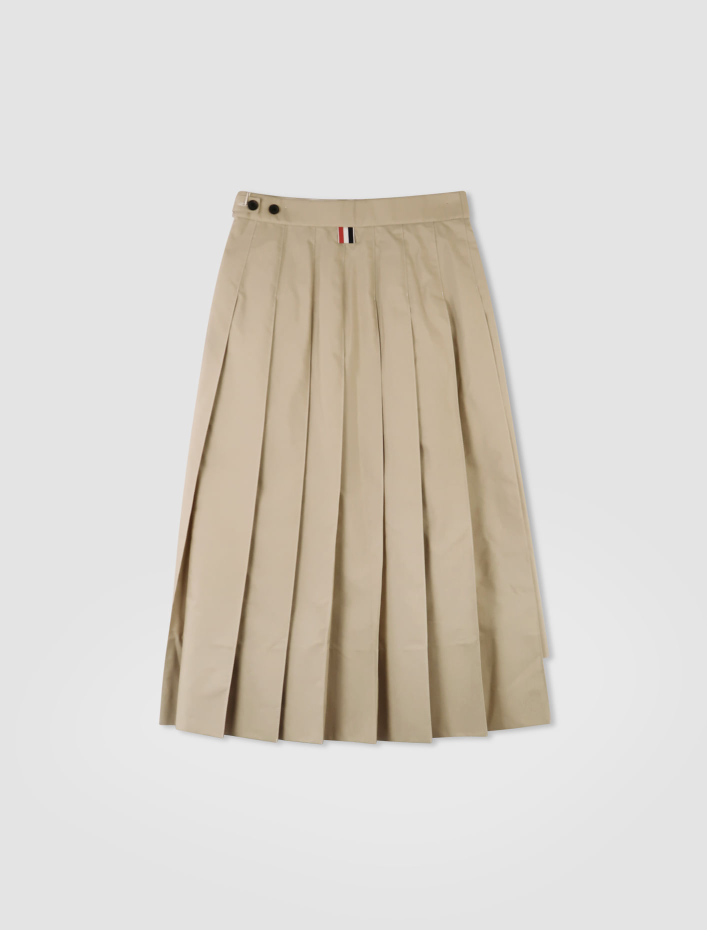 Shop Thom Browne Pleated Skirt In Khaki