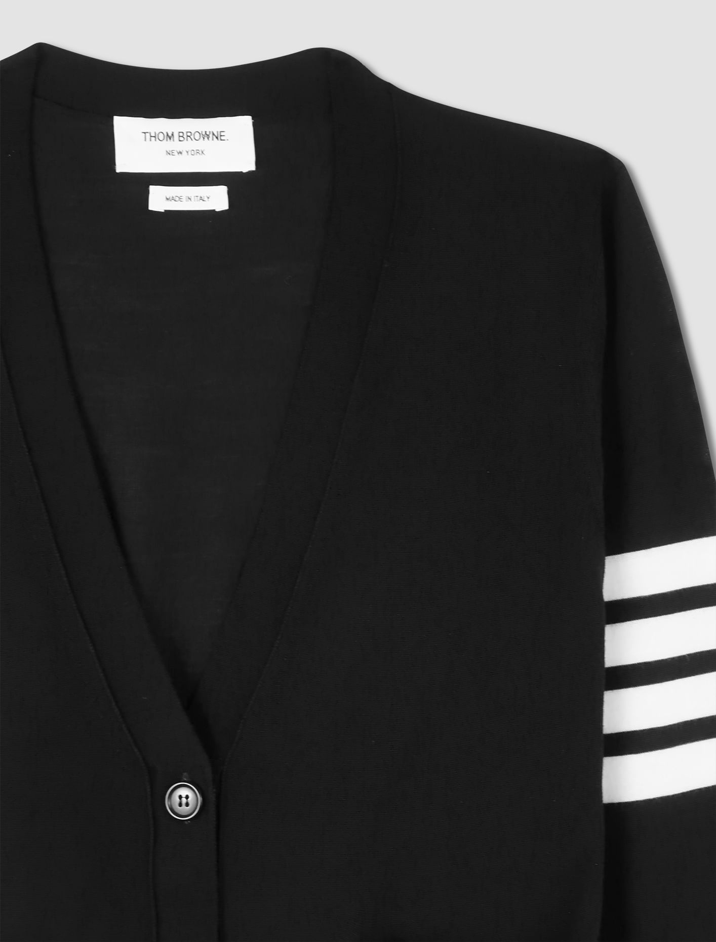 Shop Thom Browne Cardigan 4 Bar Stripe In Black