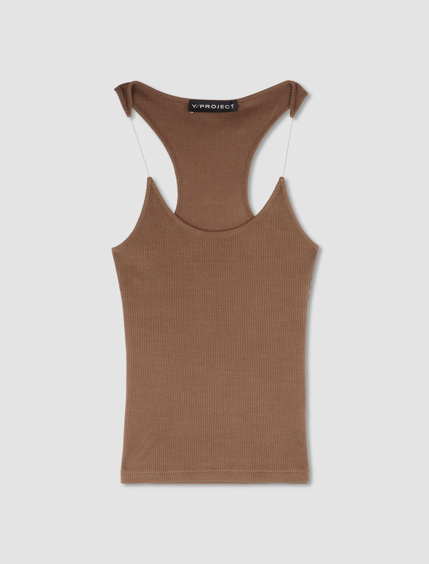 Shop Y/project Invisible Strap Tank Tops In Brown