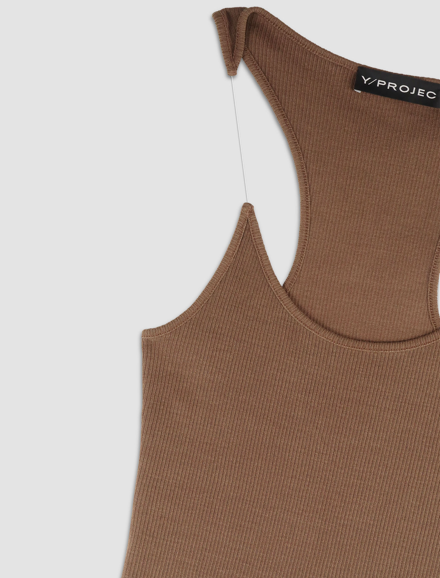 Shop Y/project Invisible Strap Tank Tops In Brown