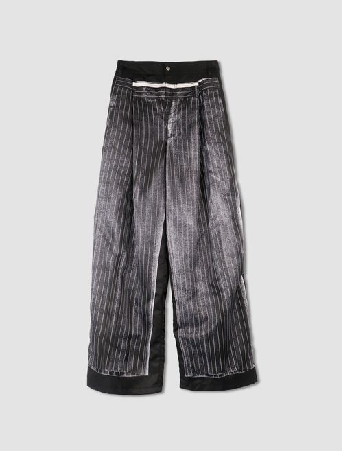 Pantaloni con stampa Trompe l'œil Pinstripe