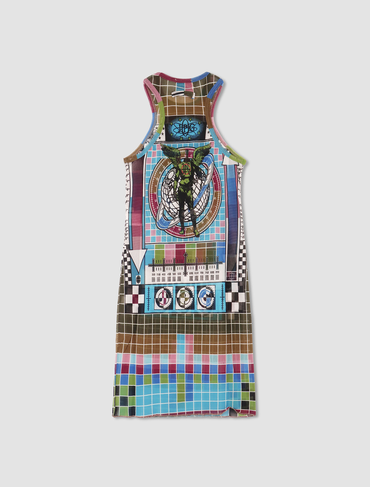 Shop Jean Paul Gaultier Printed Dress In Blue,multicolor