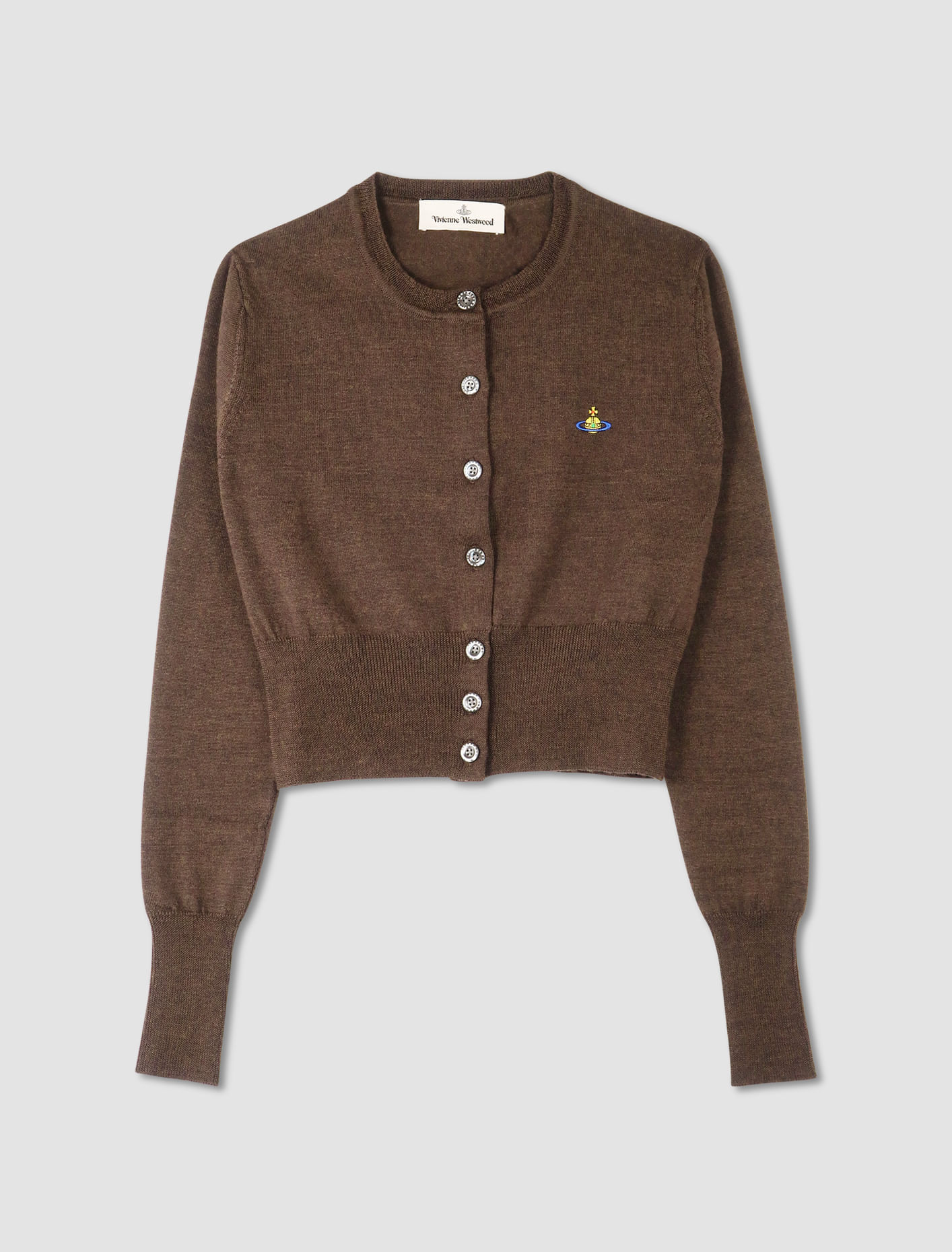 Shop Vivienne Westwood Cardigan Bea Cropped In Brown