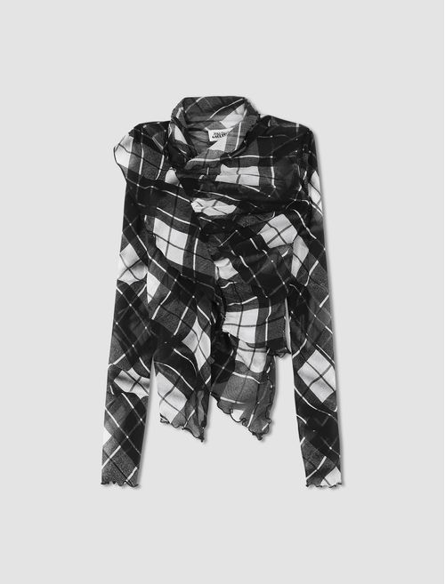 Top con stampa Distorted Tartan