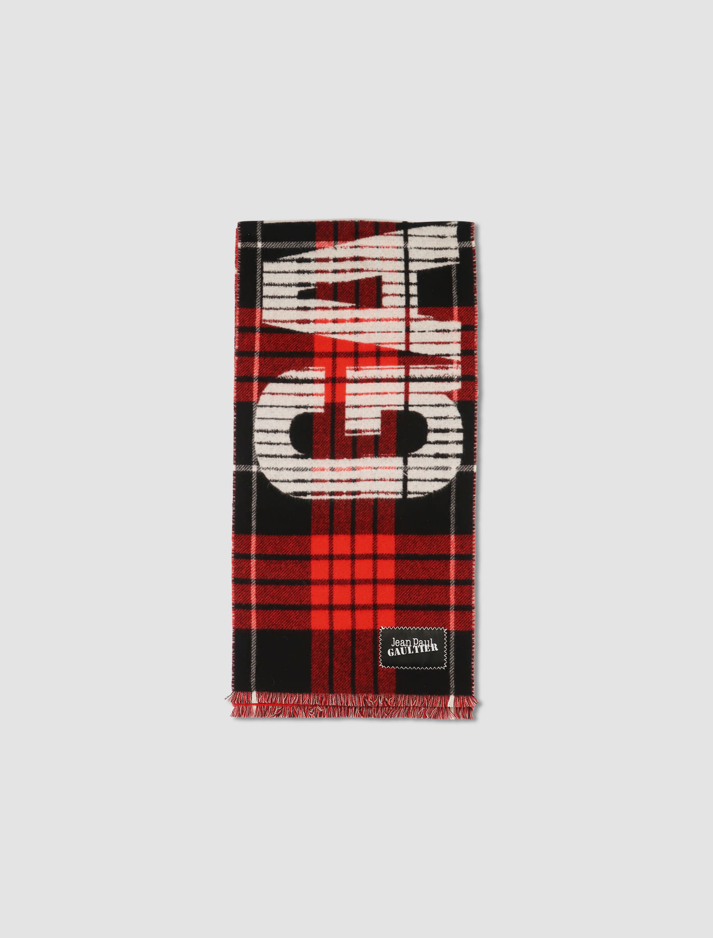 Shop Jean Paul Gaultier Tartan Scarf In Red,black,white