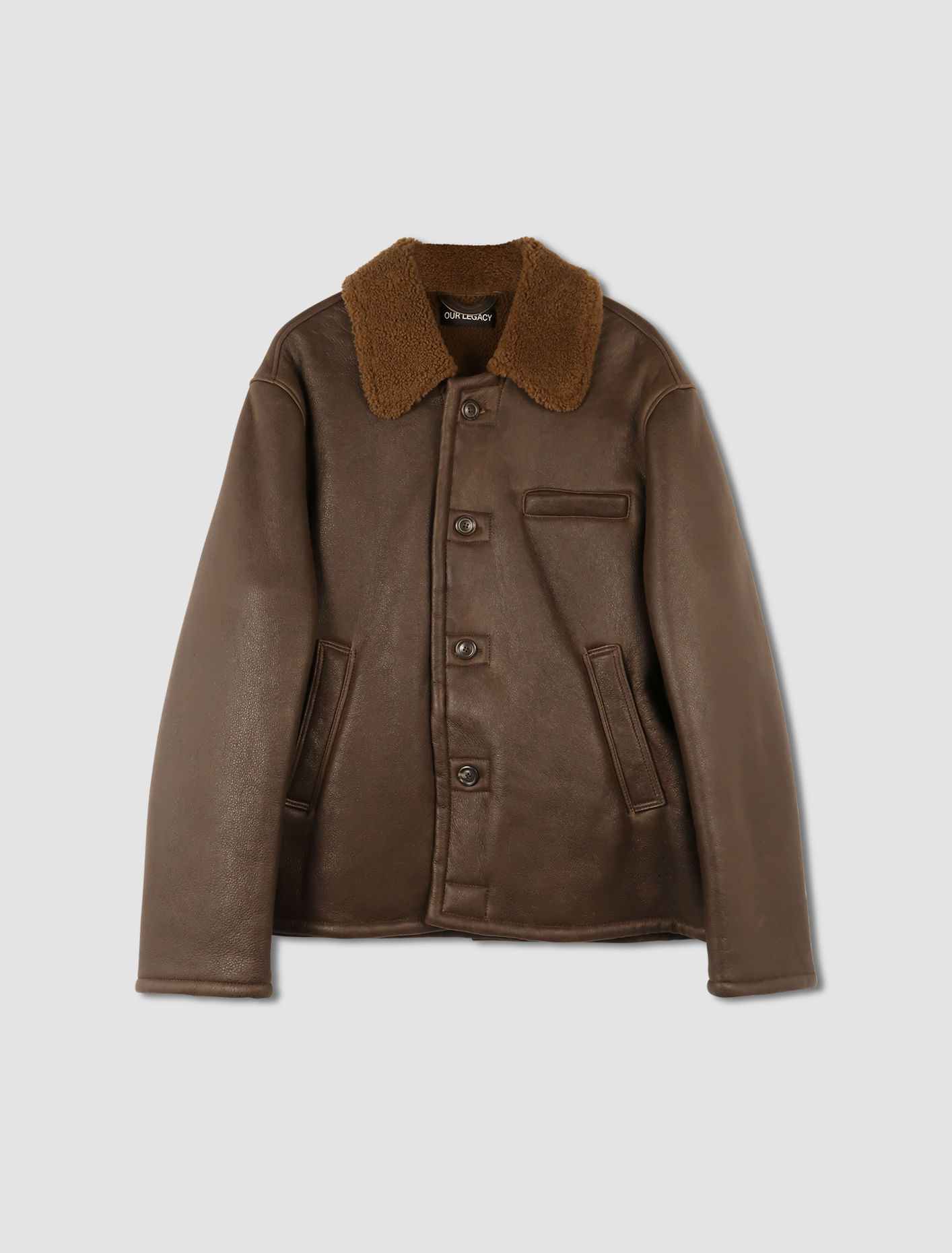 Shop Our Legacy Alaska Jacket In Rustic Grain Brown Shearling