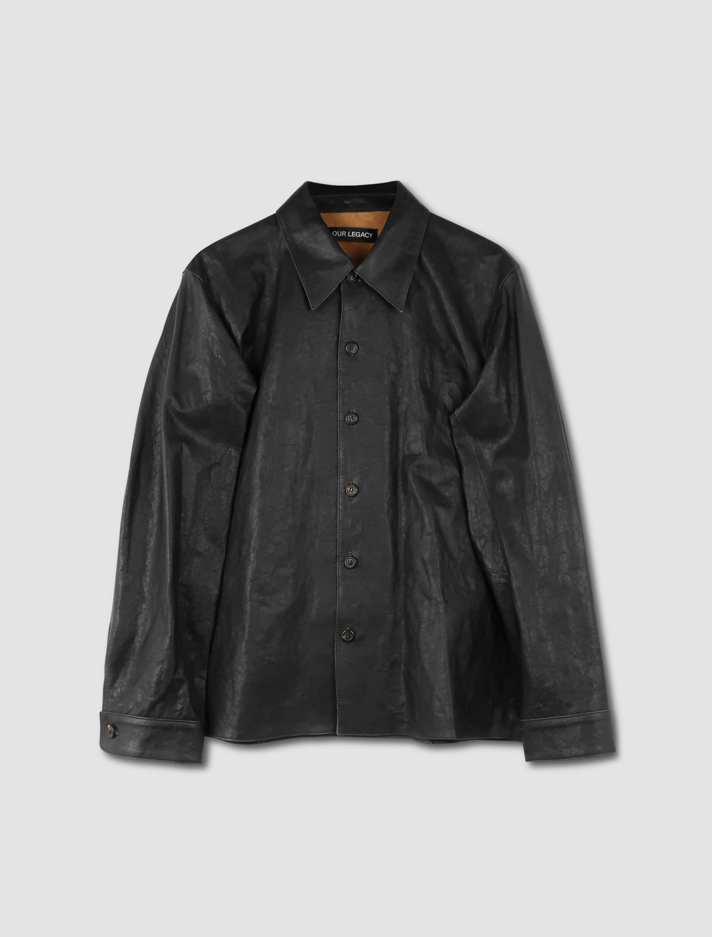 Shop Our Legacy Weldin Shirt In Worn Brown Lambskin