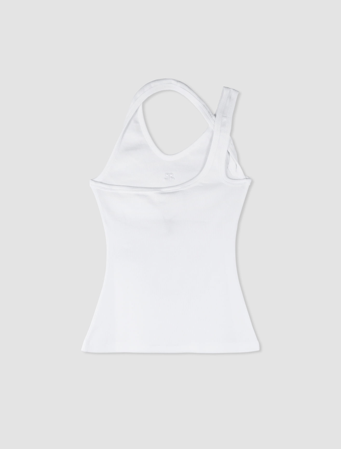 Shop Courrèges Top Undressed 90's Rib In Heritage White