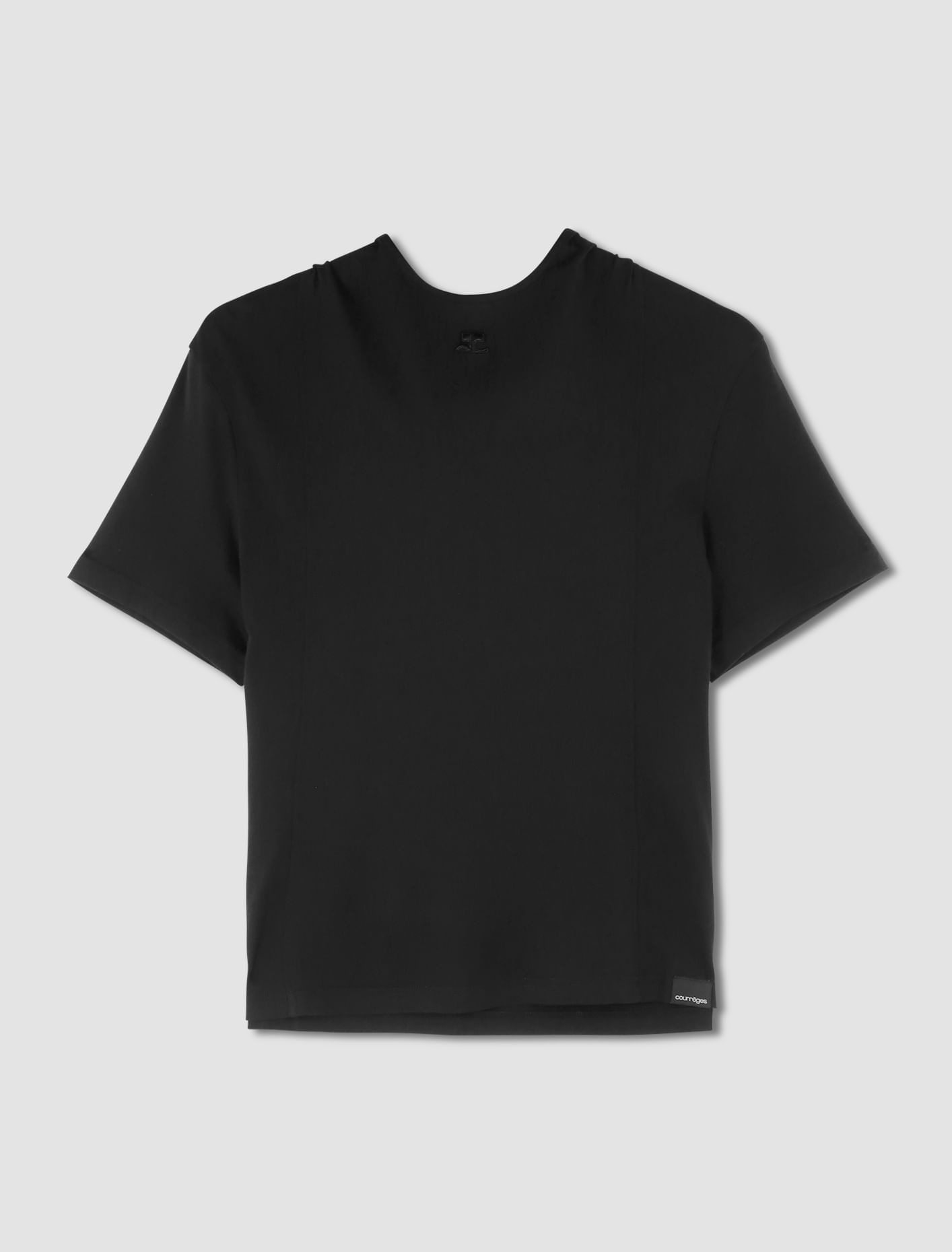 Shop Courrèges T-shirt With Hood In Black