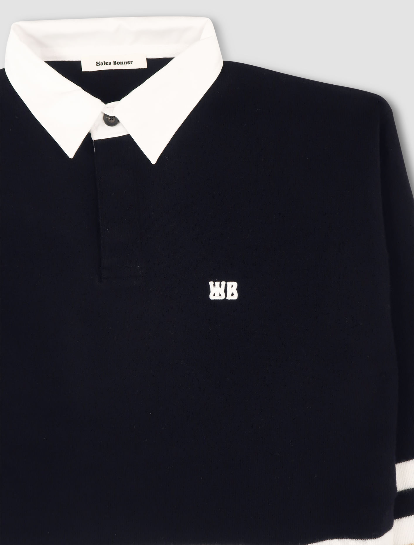 Shop Wales Bonner Polo Cypher In Navy Mult