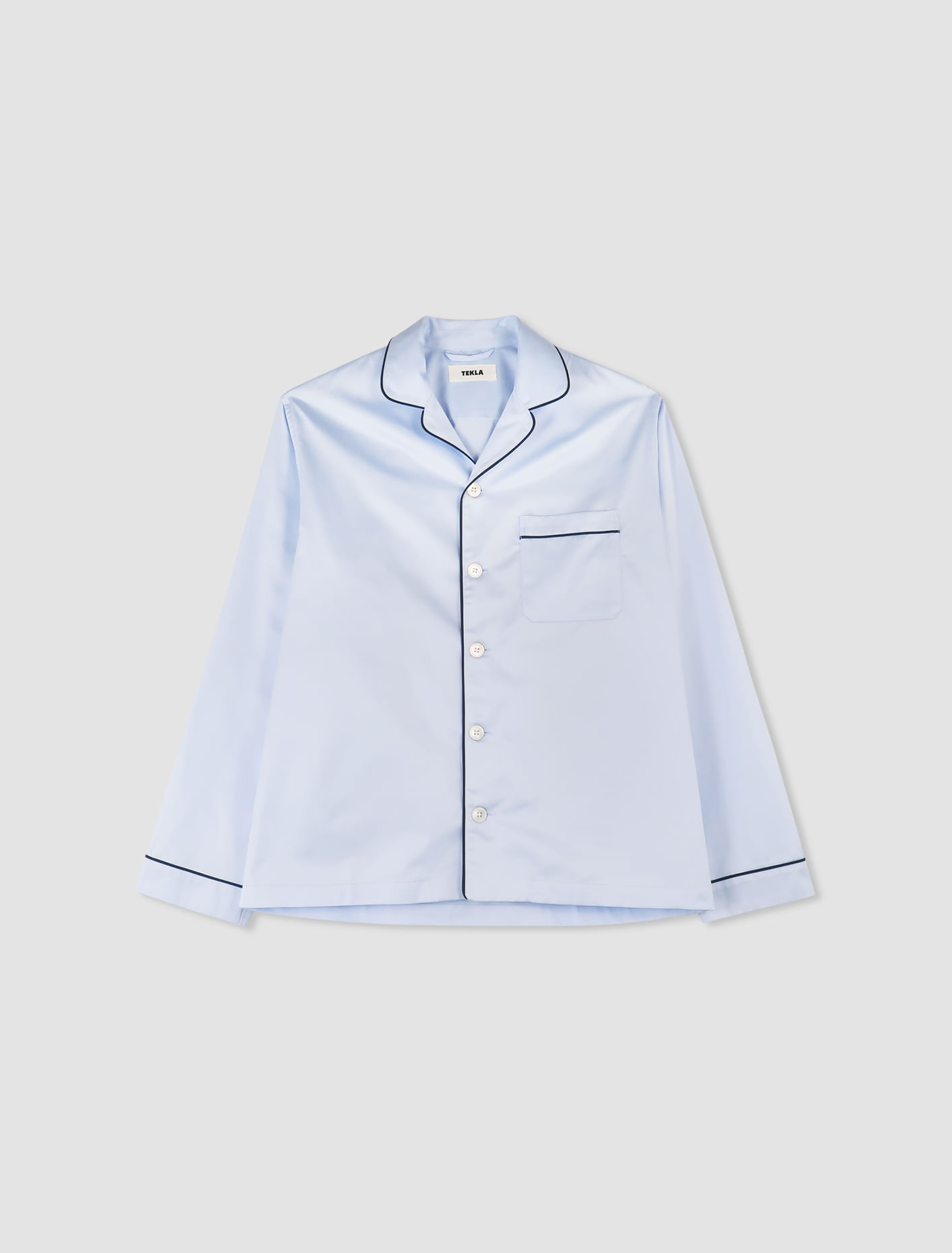 Shop Tekla Rain Pajama Shirt In Bellhop