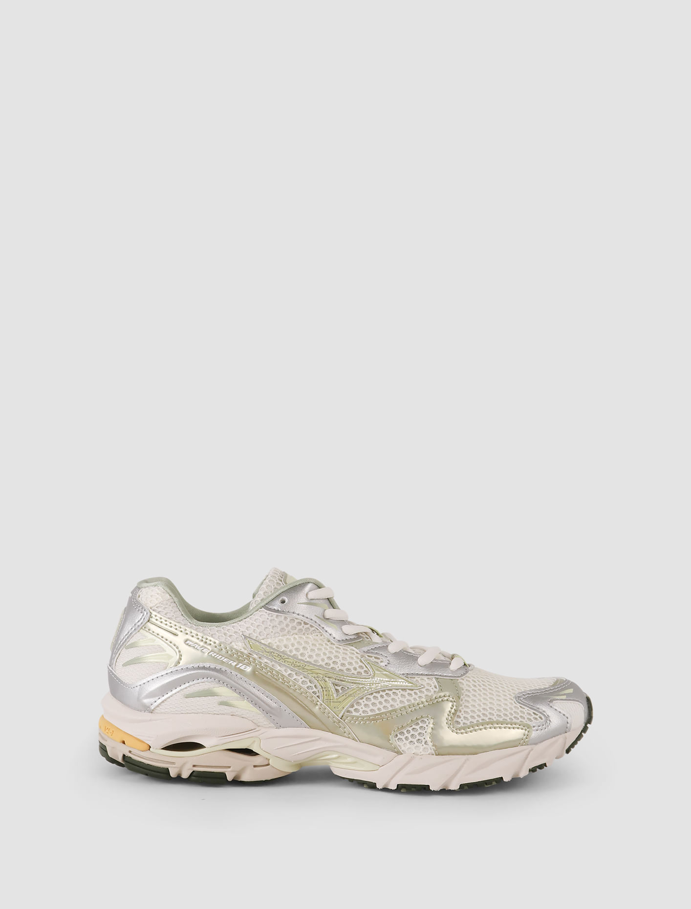 Shop Mizuno Sneakers Wave Rider In Snow White,white Jade,desert Sage