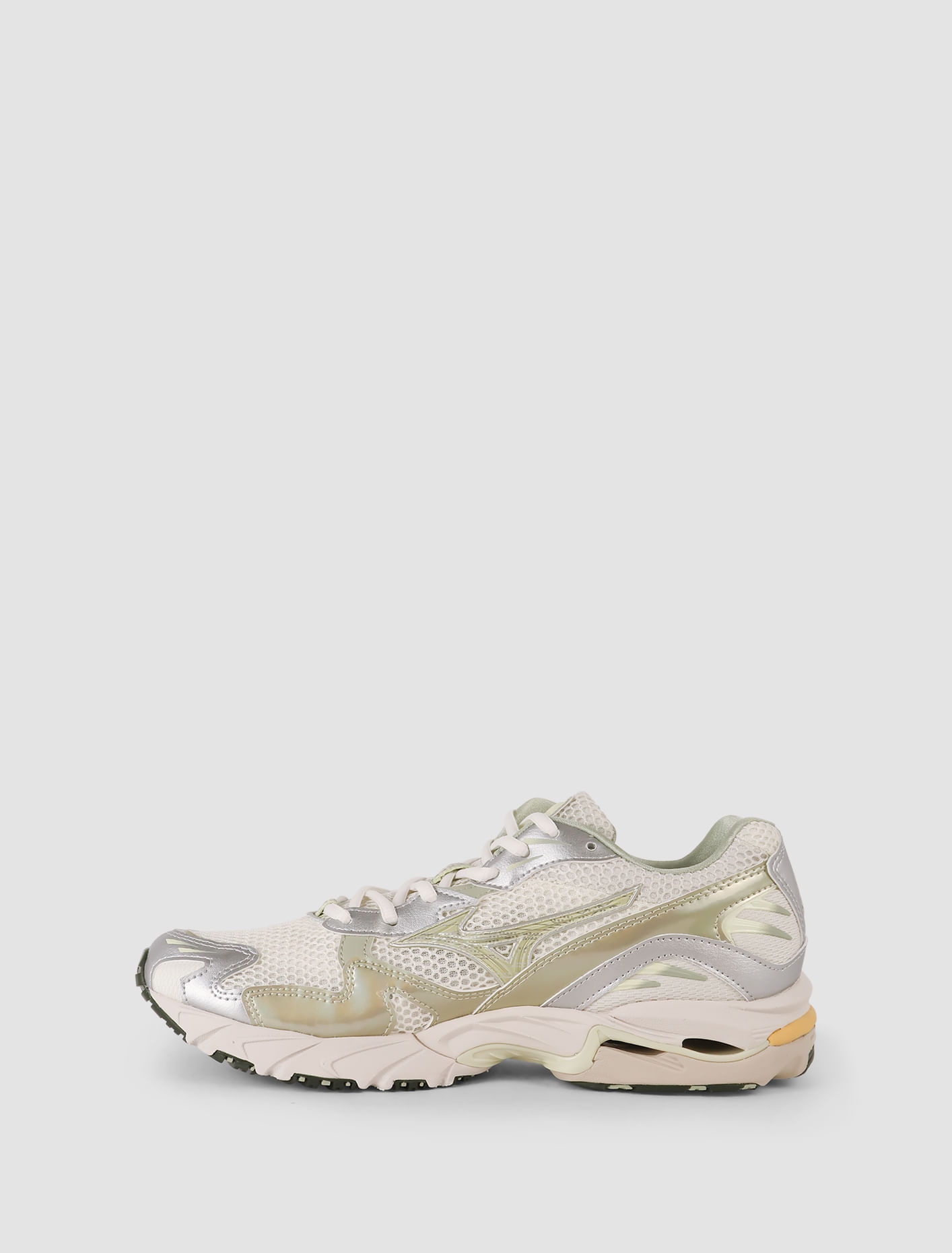 Shop Mizuno Sneakers Wave Rider In Snow White,white Jade,desert Sage