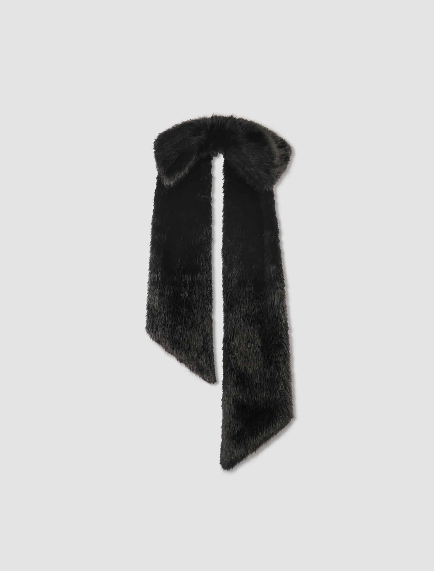 Shop Simone Rocha Faux Fur Bow Scarf In Black,jet