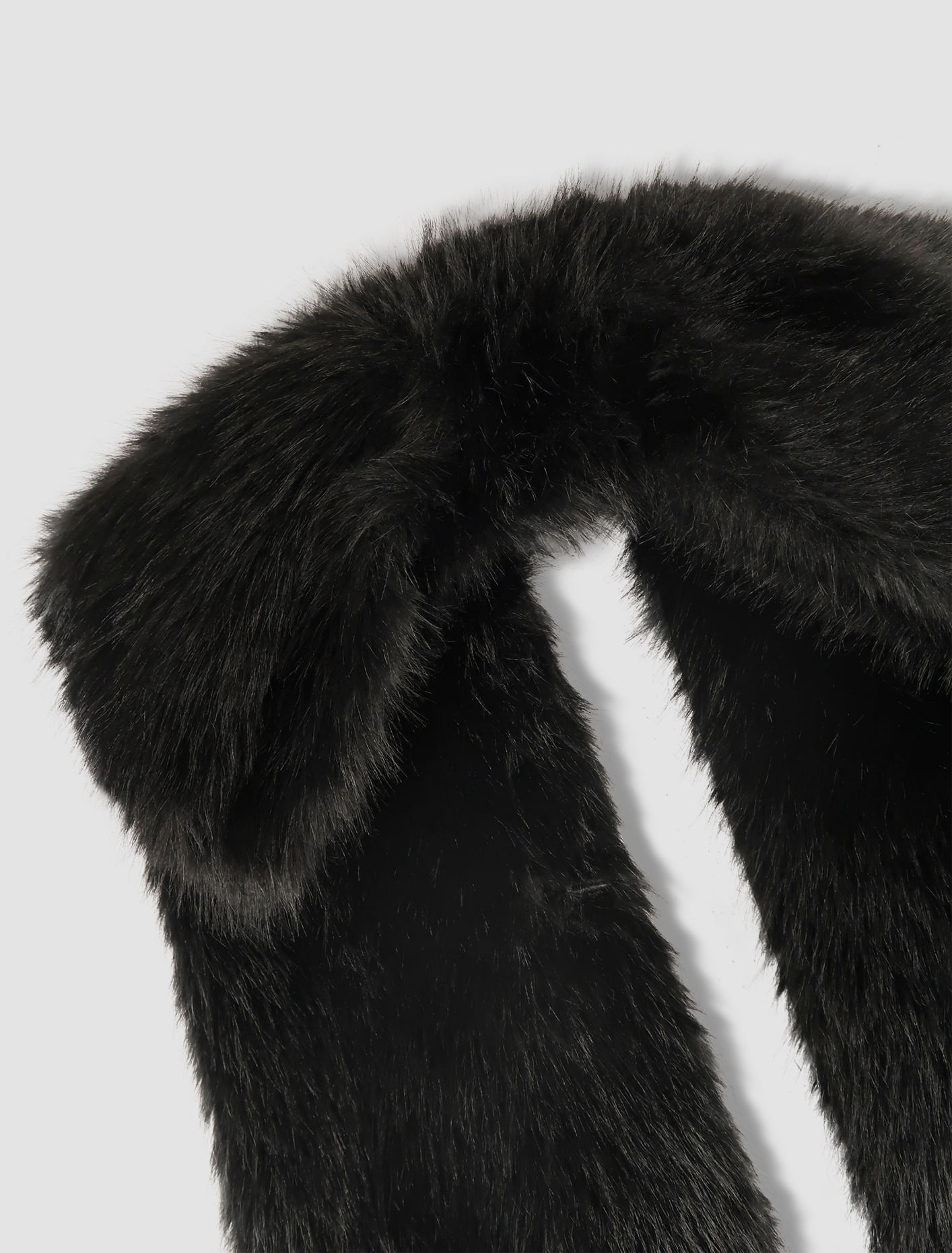 Shop Simone Rocha Faux Fur Bow Scarf In Black,jet