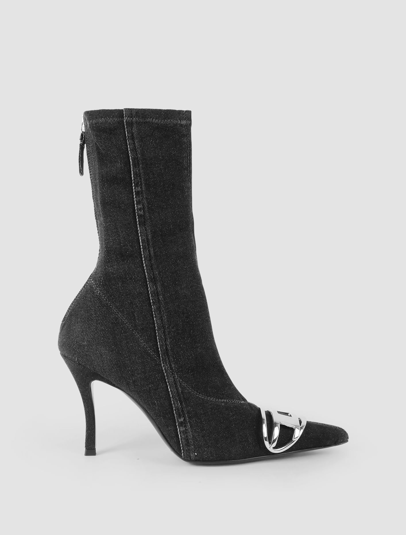 Shop Diesel D-venus Ab Boots In Black Stone Denim