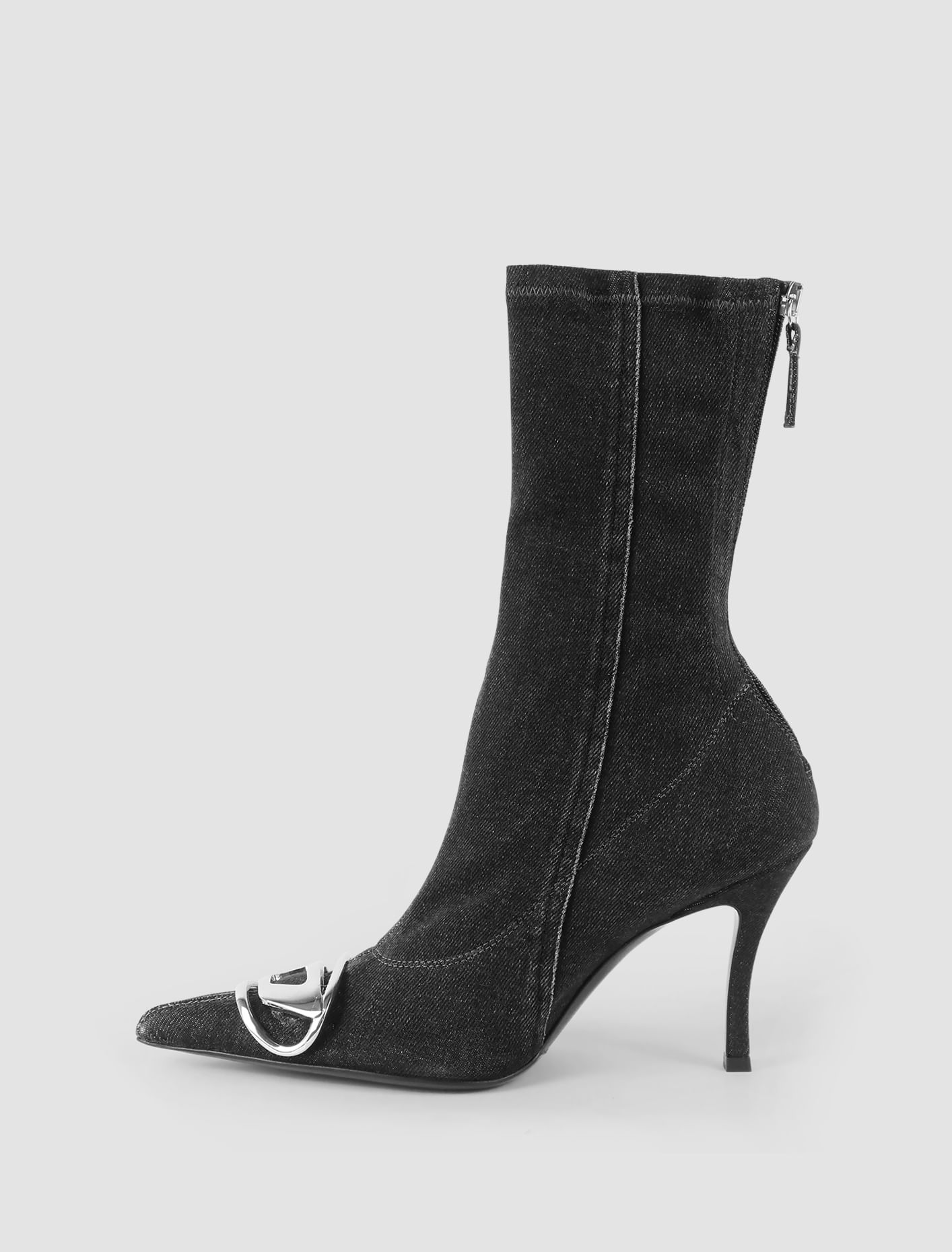 Shop Diesel D-venus Ab Boots In Black Stone Denim