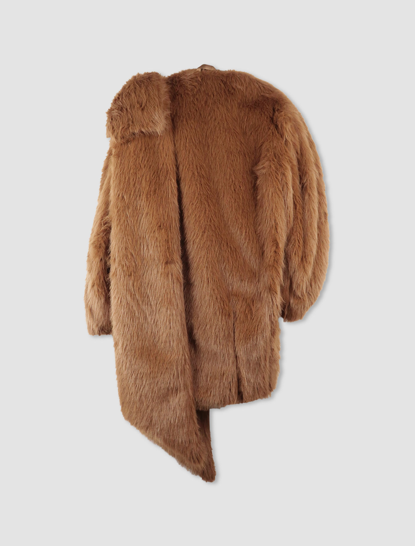 Shop Simone Rocha Oversized Cocoon Coat With Bow On The Back In Brown,mirror