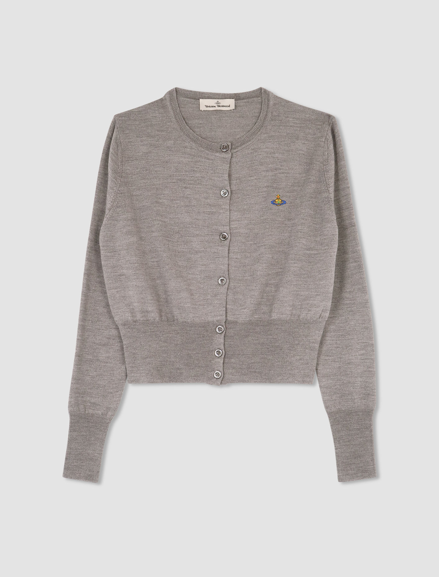 Shop Vivienne Westwood Cardigan Bea Cropped In Grey