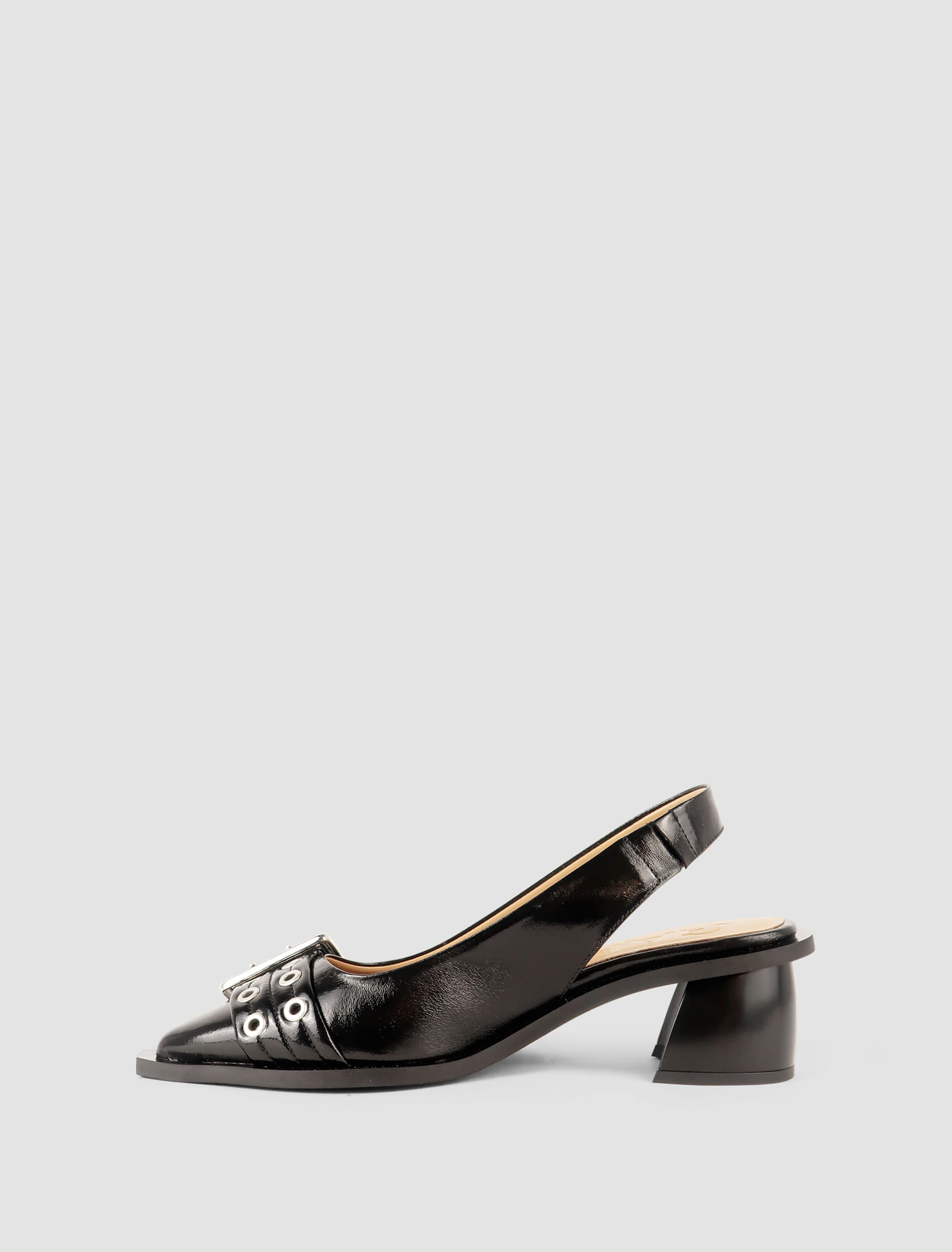 Shop Ganni Slingback Pump Buckle Naplack In Black