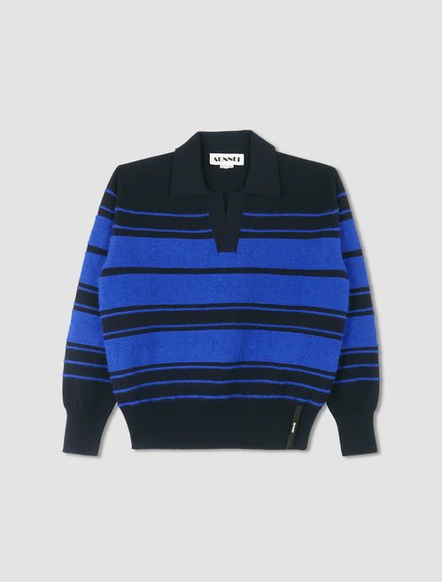 Striped knit polo