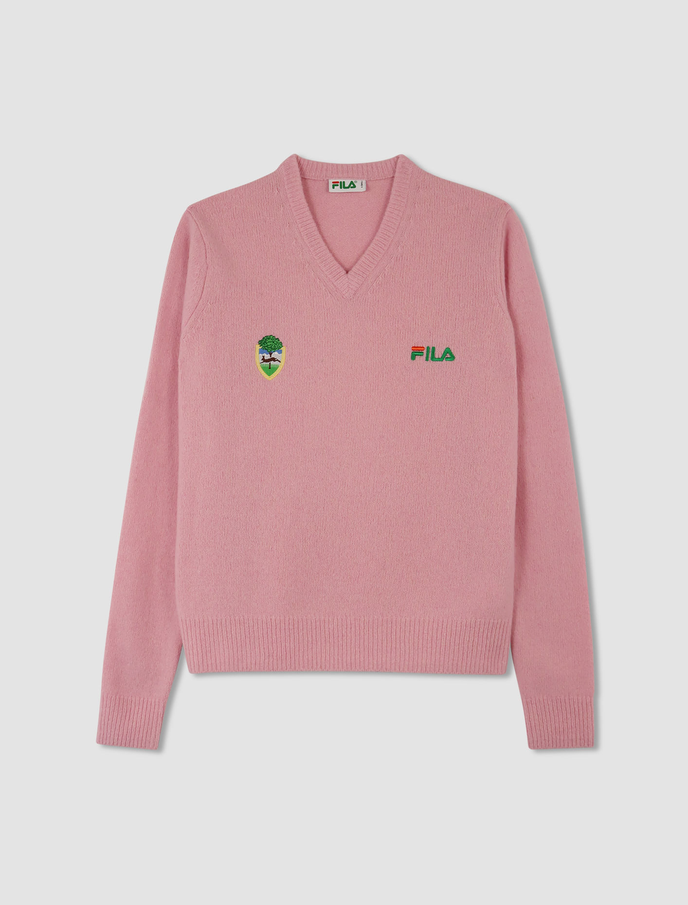 Shop Fila V-neck Sweater F+ In Dusty Parfait Pink