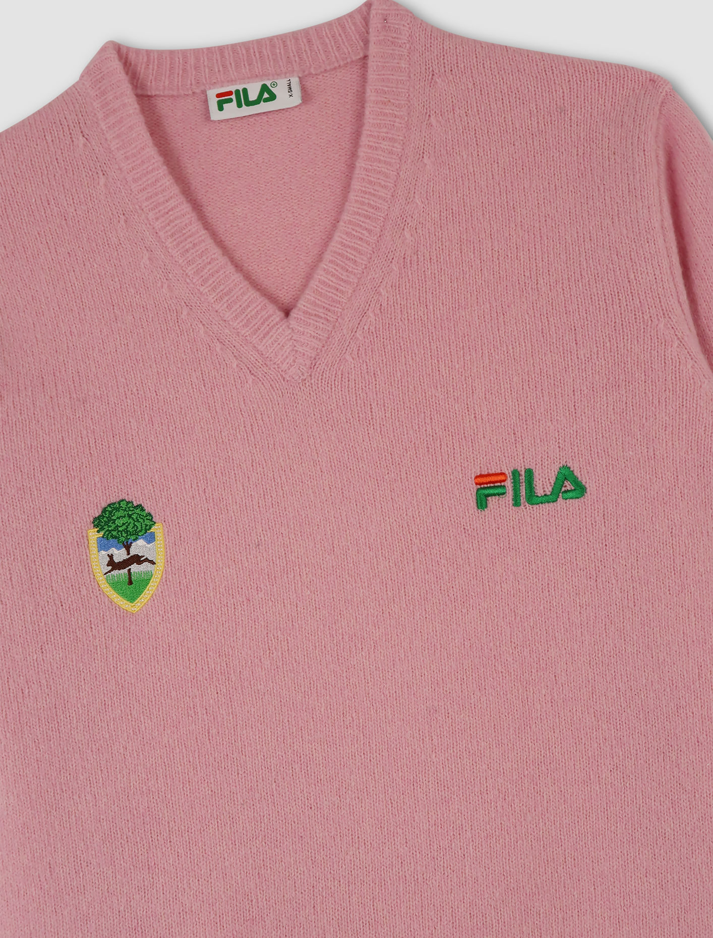 Shop Fila V-neck Sweater F+ In Dusty Parfait Pink