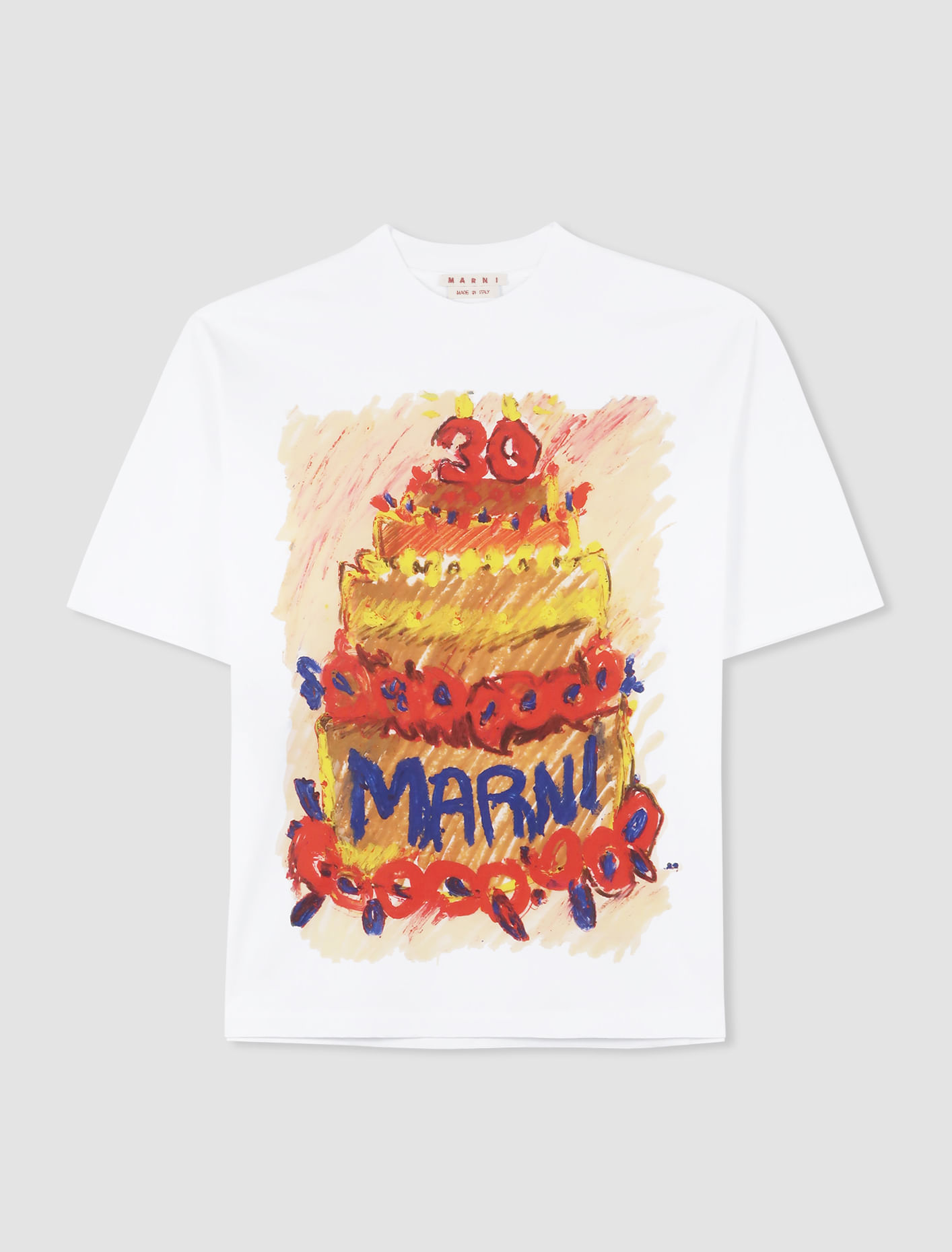 Shop Marni T-shirt With Print In Lily White