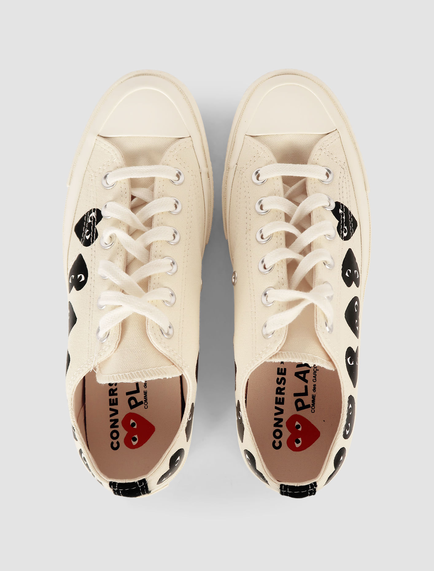 Shop Comme Des Garçons Play Sneakers Multi Heart Ct70 Basse In Beige