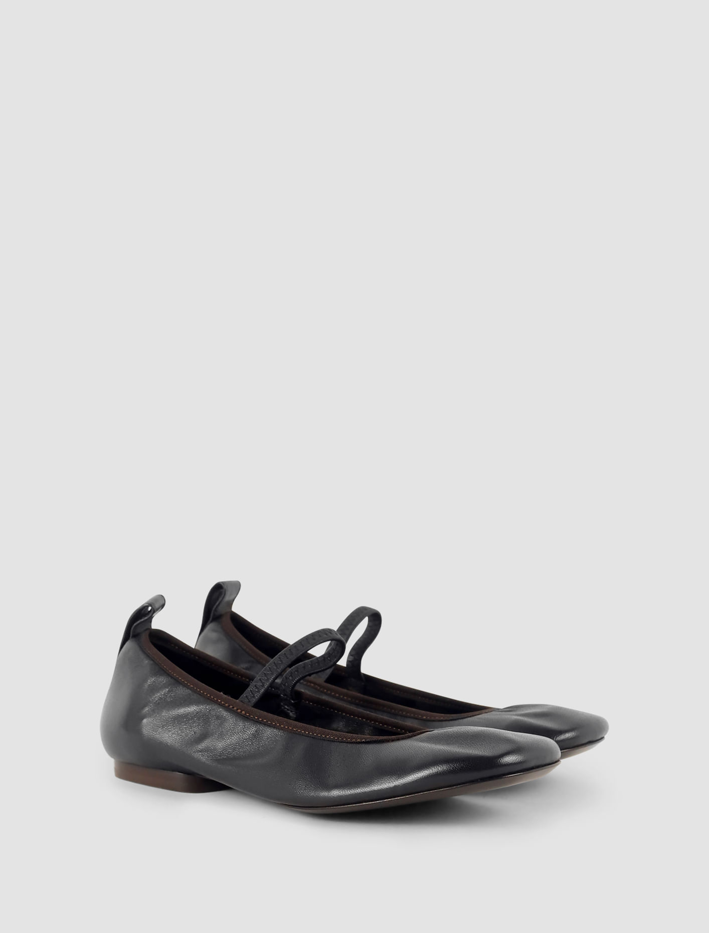 Shop Lemaire Square Ballerinas In Marrone